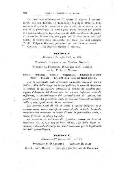 La giustizia amministrativa raccolta di decisioni e pareri del Consiglio di Stato, decisioni della Corte dei conti, sentenze della Cassazione di Roma, e decisioni delle Giunte provinciali amministrative