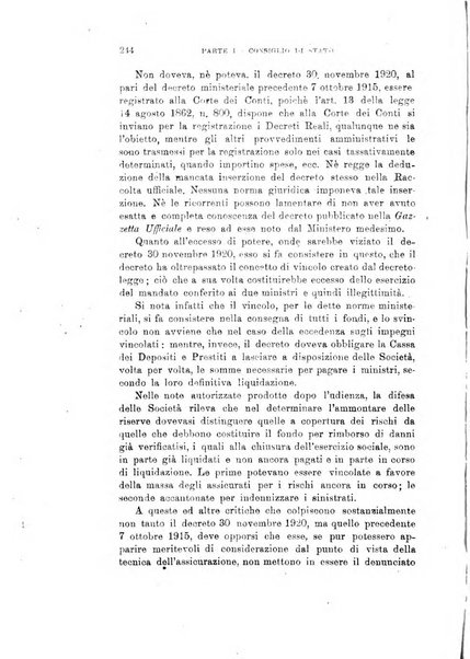 La giustizia amministrativa raccolta di decisioni e pareri del Consiglio di Stato, decisioni della Corte dei conti, sentenze della Cassazione di Roma, e decisioni delle Giunte provinciali amministrative