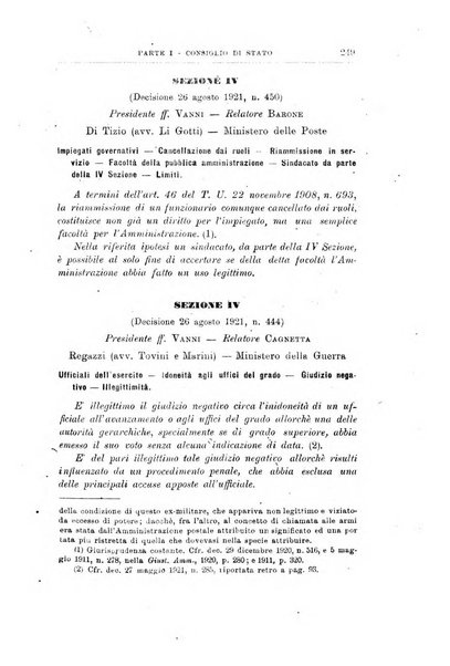 La giustizia amministrativa raccolta di decisioni e pareri del Consiglio di Stato, decisioni della Corte dei conti, sentenze della Cassazione di Roma, e decisioni delle Giunte provinciali amministrative