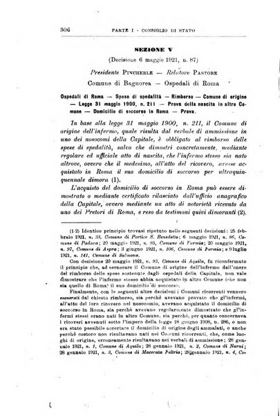 La giustizia amministrativa raccolta di decisioni e pareri del Consiglio di Stato, decisioni della Corte dei conti, sentenze della Cassazione di Roma, e decisioni delle Giunte provinciali amministrative