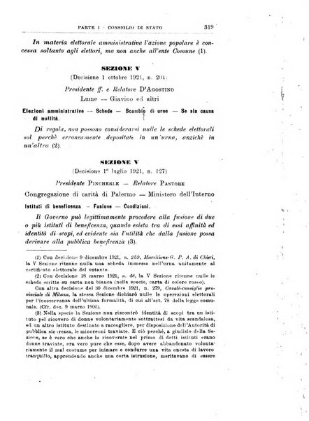 La giustizia amministrativa raccolta di decisioni e pareri del Consiglio di Stato, decisioni della Corte dei conti, sentenze della Cassazione di Roma, e decisioni delle Giunte provinciali amministrative