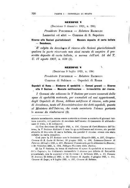 La giustizia amministrativa raccolta di decisioni e pareri del Consiglio di Stato, decisioni della Corte dei conti, sentenze della Cassazione di Roma, e decisioni delle Giunte provinciali amministrative