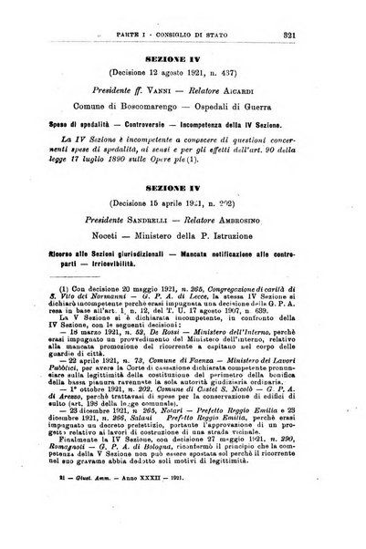 La giustizia amministrativa raccolta di decisioni e pareri del Consiglio di Stato, decisioni della Corte dei conti, sentenze della Cassazione di Roma, e decisioni delle Giunte provinciali amministrative