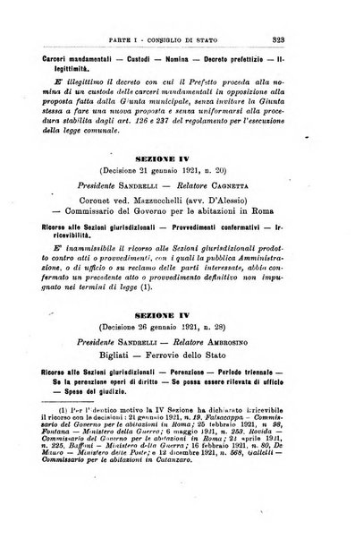 La giustizia amministrativa raccolta di decisioni e pareri del Consiglio di Stato, decisioni della Corte dei conti, sentenze della Cassazione di Roma, e decisioni delle Giunte provinciali amministrative