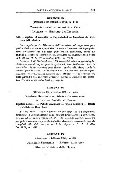 La giustizia amministrativa raccolta di decisioni e pareri del Consiglio di Stato, decisioni della Corte dei conti, sentenze della Cassazione di Roma, e decisioni delle Giunte provinciali amministrative