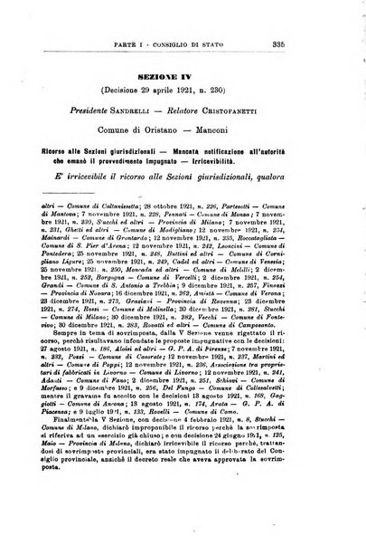 La giustizia amministrativa raccolta di decisioni e pareri del Consiglio di Stato, decisioni della Corte dei conti, sentenze della Cassazione di Roma, e decisioni delle Giunte provinciali amministrative