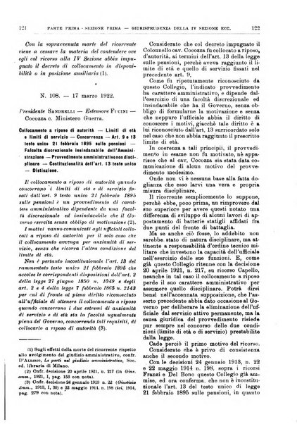 La giustizia amministrativa raccolta di decisioni e pareri del Consiglio di Stato, decisioni della Corte dei conti, sentenze della Cassazione di Roma, e decisioni delle Giunte provinciali amministrative