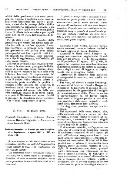 La giustizia amministrativa raccolta di decisioni e pareri del Consiglio di Stato, decisioni della Corte dei conti, sentenze della Cassazione di Roma, e decisioni delle Giunte provinciali amministrative