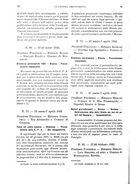 La giustizia amministrativa raccolta di decisioni e pareri del Consiglio di Stato, decisioni della Corte dei conti, sentenze della Cassazione di Roma, e decisioni delle Giunte provinciali amministrative