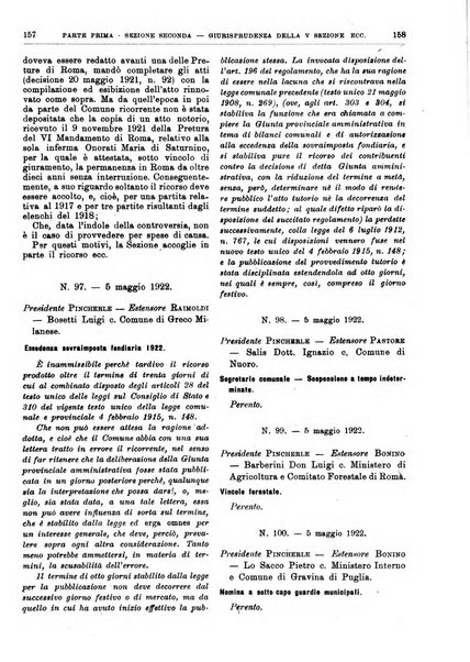 La giustizia amministrativa raccolta di decisioni e pareri del Consiglio di Stato, decisioni della Corte dei conti, sentenze della Cassazione di Roma, e decisioni delle Giunte provinciali amministrative