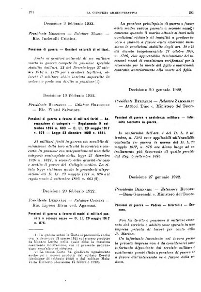 La giustizia amministrativa raccolta di decisioni e pareri del Consiglio di Stato, decisioni della Corte dei conti, sentenze della Cassazione di Roma, e decisioni delle Giunte provinciali amministrative