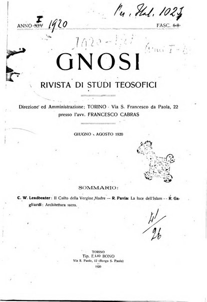 Gnosi rivista di studi teosofici