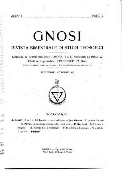 Gnosi rivista di studi teosofici