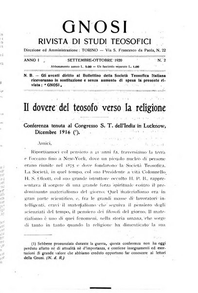 Gnosi rivista di studi teosofici