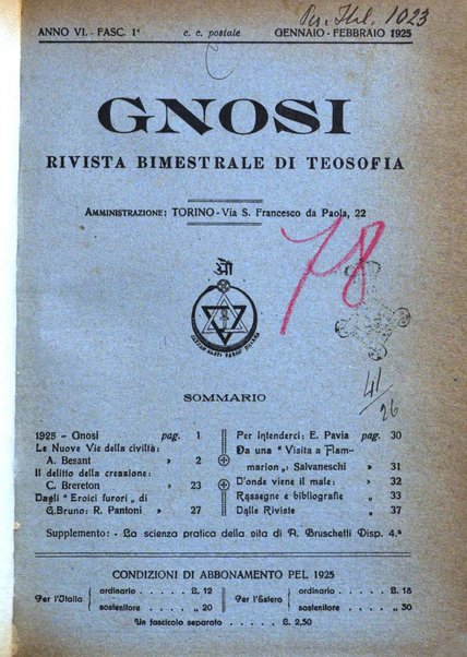 Gnosi rivista di studi teosofici