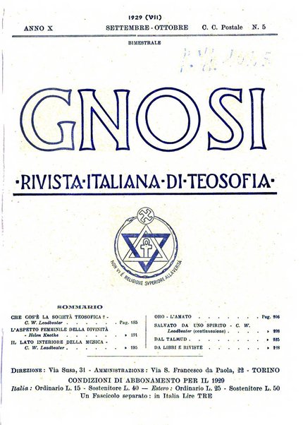 Gnosi rivista di studi teosofici