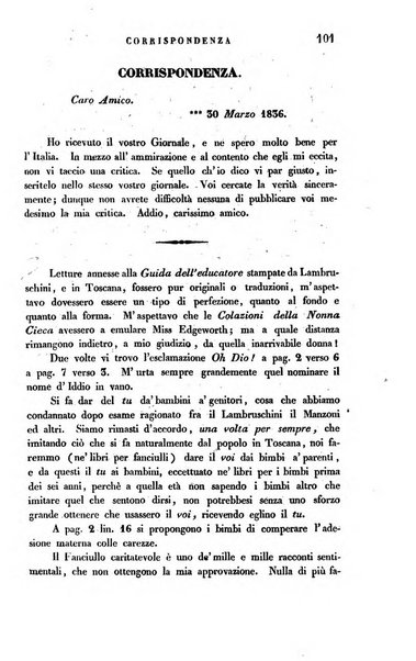 Guida dell'educatore foglio mensuale redatto da Raffaello Lambruschini