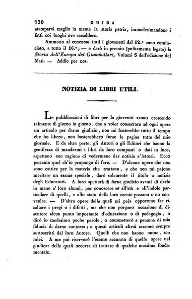 Guida dell'educatore foglio mensuale redatto da Raffaello Lambruschini