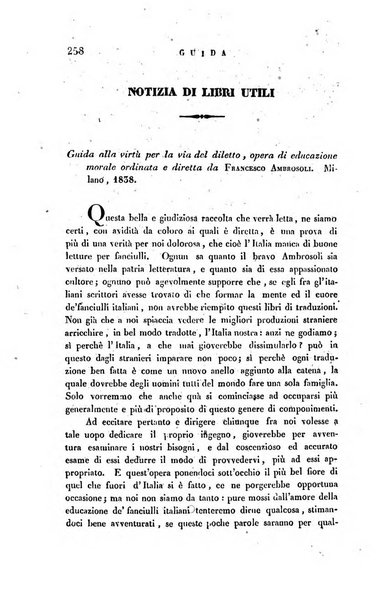 Guida dell'educatore foglio mensuale redatto da Raffaello Lambruschini