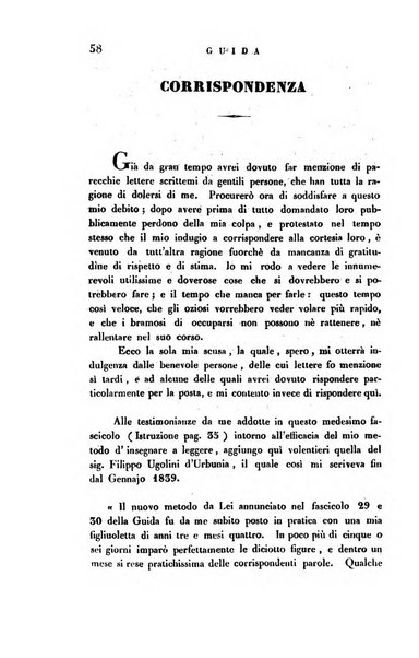 Guida dell'educatore foglio mensuale redatto da Raffaello Lambruschini