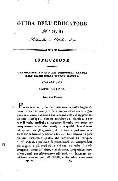 Guida dell'educatore foglio mensuale redatto da Raffaello Lambruschini