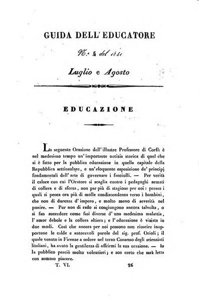 Guida dell'educatore foglio mensuale redatto da Raffaello Lambruschini