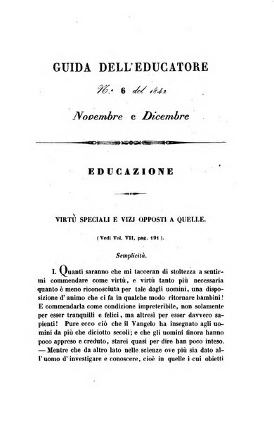 Guida dell'educatore foglio mensuale redatto da Raffaello Lambruschini