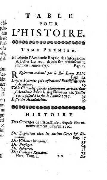 Histoire de l'Academie royale des inscriptions et belles lettres depuis son establissement jusqu'à present avec les Mémoires de littérature tirez des registres de cette Académie..