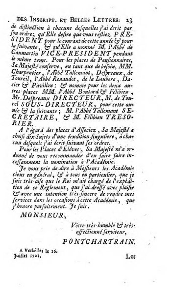 Histoire de l'Academie royale des inscriptions et belles lettres depuis son establissement jusqu'à present avec les Mémoires de littérature tirez des registres de cette Académie..