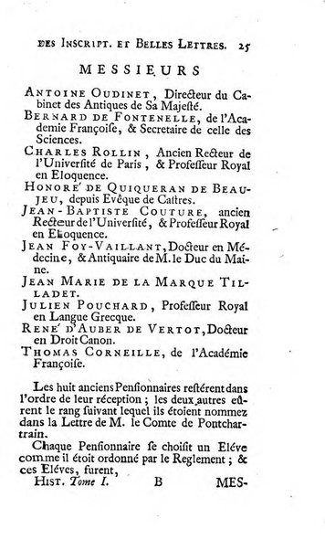 Histoire de l'Academie royale des inscriptions et belles lettres depuis son establissement jusqu'à present avec les Mémoires de littérature tirez des registres de cette Académie..