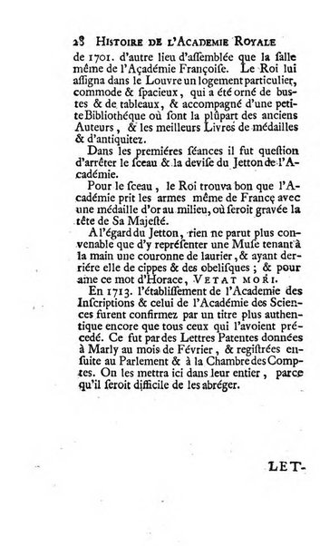 Histoire de l'Academie royale des inscriptions et belles lettres depuis son establissement jusqu'à present avec les Mémoires de littérature tirez des registres de cette Académie..