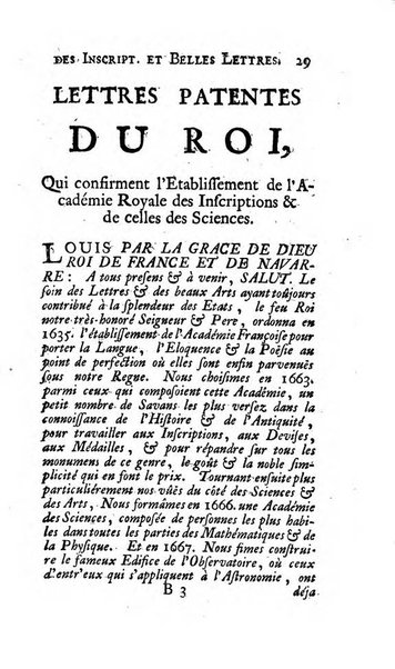 Histoire de l'Academie royale des inscriptions et belles lettres depuis son establissement jusqu'à present avec les Mémoires de littérature tirez des registres de cette Académie..