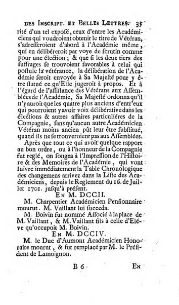 Histoire de l'Academie royale des inscriptions et belles lettres depuis son establissement jusqu'à present avec les Mémoires de littérature tirez des registres de cette Académie..