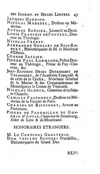 Histoire de l'Academie royale des inscriptions et belles lettres depuis son establissement jusqu'à present avec les Mémoires de littérature tirez des registres de cette Académie..