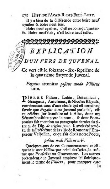 Histoire de l'Academie royale des inscriptions et belles lettres depuis son establissement jusqu'à present avec les Mémoires de littérature tirez des registres de cette Académie..