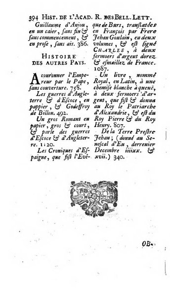 Histoire de l'Academie royale des inscriptions et belles lettres depuis son establissement jusqu'à present avec les Mémoires de littérature tirez des registres de cette Académie..