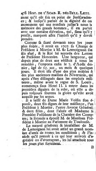 Histoire de l'Academie royale des inscriptions et belles lettres depuis son establissement jusqu'à present avec les Mémoires de littérature tirez des registres de cette Académie..