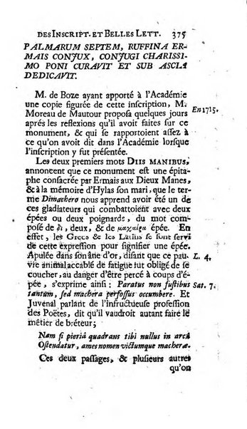 Histoire de l'Academie royale des inscriptions et belles lettres depuis son establissement jusqu'à present avec les Mémoires de littérature tirez des registres de cette Académie..