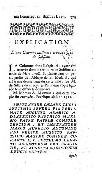 Histoire de l'Academie royale des inscriptions et belles lettres depuis son establissement jusqu'à present avec les Mémoires de littérature tirez des registres de cette Académie..