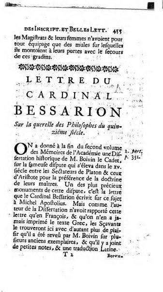 Histoire de l'Academie royale des inscriptions et belles lettres depuis son establissement jusqu'à present avec les Mémoires de littérature tirez des registres de cette Académie..