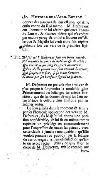 Histoire de l'Academie royale des inscriptions et belles lettres depuis son establissement jusqu'à present avec les Mémoires de littérature tirez des registres de cette Académie..