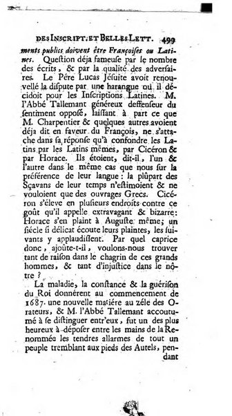 Histoire de l'Academie royale des inscriptions et belles lettres depuis son establissement jusqu'à present avec les Mémoires de littérature tirez des registres de cette Académie..