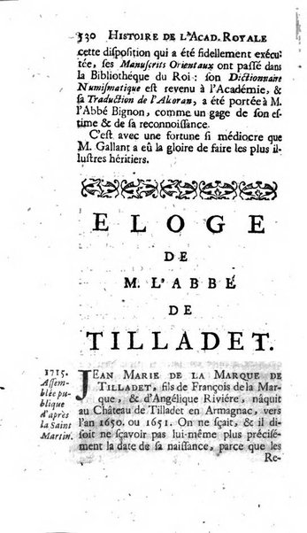 Histoire de l'Academie royale des inscriptions et belles lettres depuis son establissement jusqu'à present avec les Mémoires de littérature tirez des registres de cette Académie..