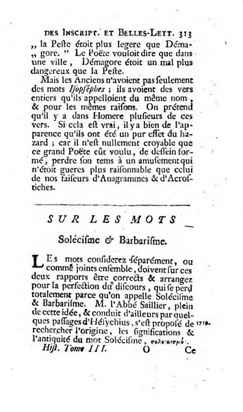 Histoire de l'Academie royale des inscriptions et belles lettres depuis son establissement jusqu'à present avec les Mémoires de littérature tirez des registres de cette Académie..