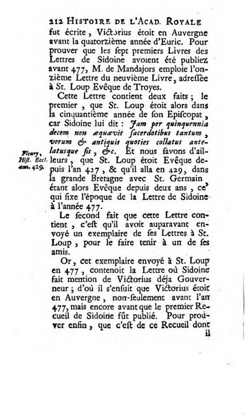 Histoire de l'Academie royale des inscriptions et belles lettres depuis son establissement jusqu'à present avec les Mémoires de littérature tirez des registres de cette Académie..