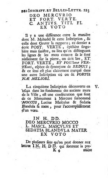 Histoire de l'Academie royale des inscriptions et belles lettres depuis son establissement jusqu'à present avec les Mémoires de littérature tirez des registres de cette Académie..