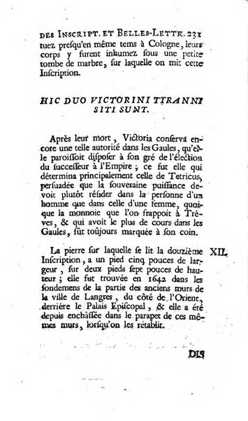 Histoire de l'Academie royale des inscriptions et belles lettres depuis son establissement jusqu'à present avec les Mémoires de littérature tirez des registres de cette Académie..