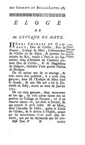 Histoire de l'Academie royale des inscriptions et belles lettres depuis son establissement jusqu'à present avec les Mémoires de littérature tirez des registres de cette Académie..