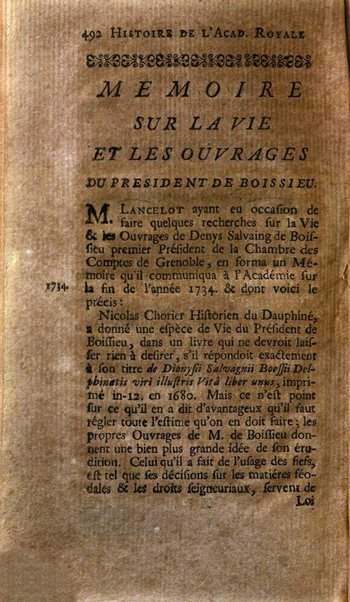 Histoire de l'Academie royale des inscriptions et belles lettres depuis son establissement jusqu'à present avec les Mémoires de littérature tirez des registres de cette Académie..