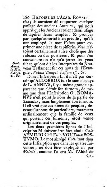 Histoire de l'Academie royale des inscriptions et belles lettres depuis son establissement jusqu'à present avec les Mémoires de littérature tirez des registres de cette Académie..